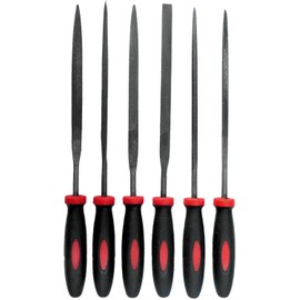 CON:P B20206 Mini File Set, Silver/Red/Black, 100 mm, 6 Piece