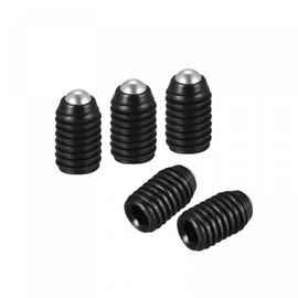 sourcing map Ball Point Set Screws, 10pcs M5 x 8mm High Carbon Steel Metric Spring Hex Socket Grub Screw