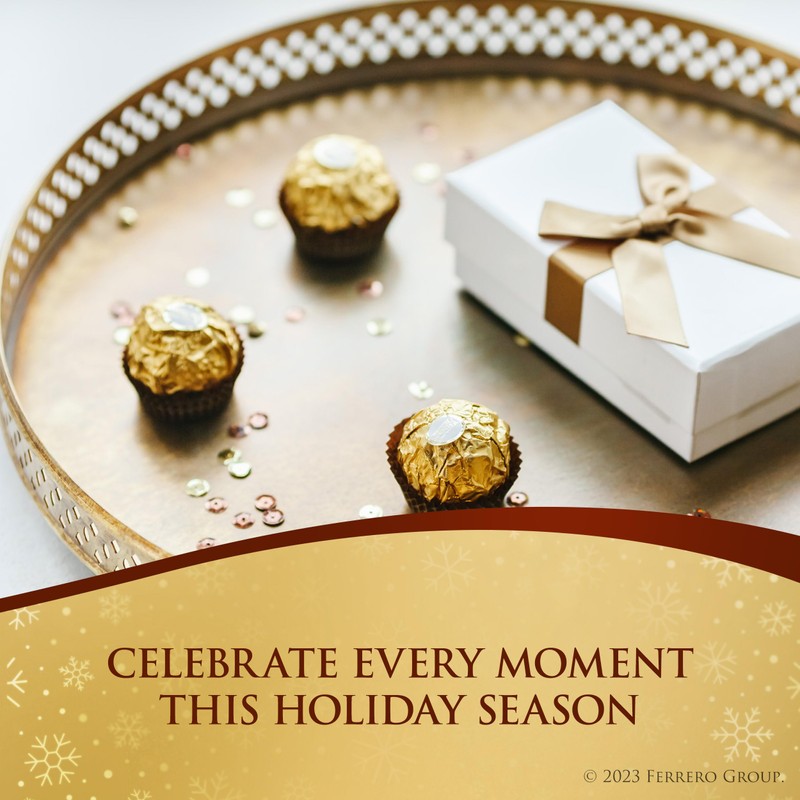 Ferrero Rocher, 4 Holiday Gift Boxes, Premium Gourmet Milk Chocolate