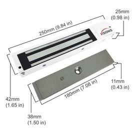 Visionis VS-VISML600LED-WH Indoor 600lbs White Electromagnetic Lock with LED Sensor for Door Access Control