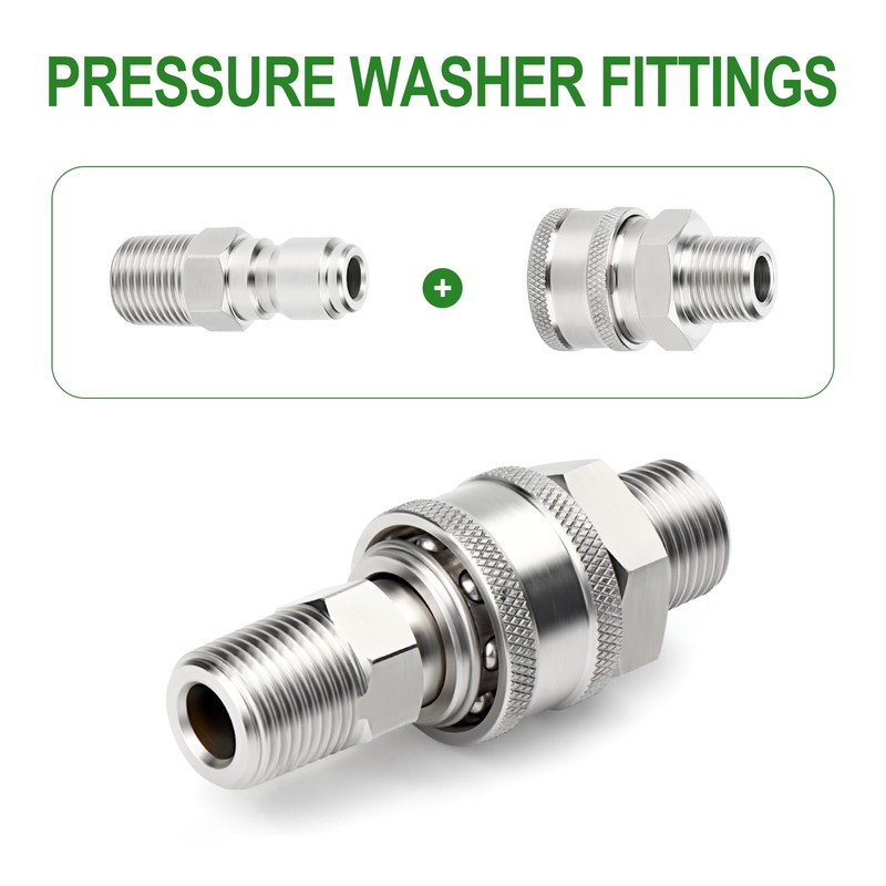 TAISHER 12PCS 304 Stainless Steel Pressure Washer Adapter Kit, Quick