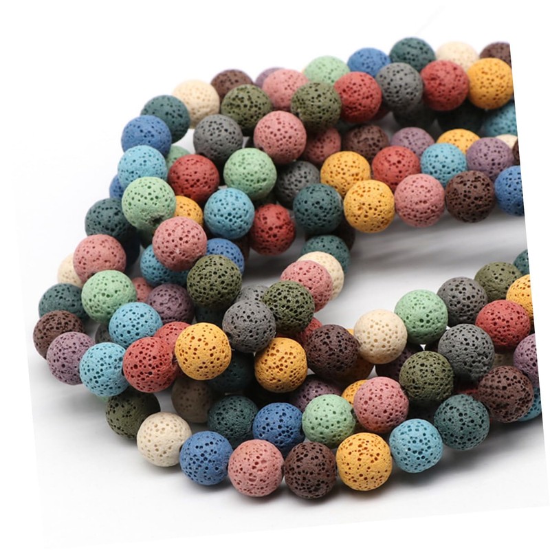 jojofuny 40pcs Volcanic Loose Beads Spacer Beads for DIY Jewelry