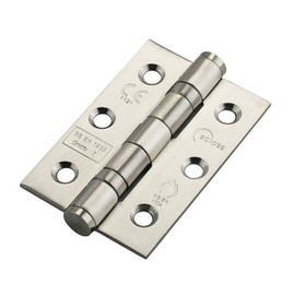 Eclipse 14852 Stainless Stell Grade 7 Satin Stainless Steel Ball Bearing Hinge Pair Radiused Ends
