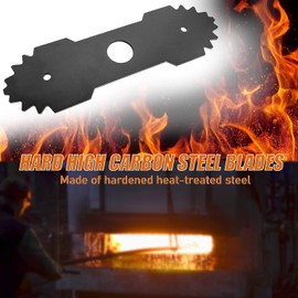 2 Pcs Lawn Mower Edger Blades with Teeth Lawn Trimming Machine Blade Compatible with Ryobi Edger RY13050 RY13050A RY15518 RY40030 8-3/4" Length 1" Center Hole (Black)