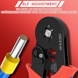 Hksod Crimping Pliers Wire End Ferrules Set - 1200 Ferrules Included | Self-Adjusting Crimping Pliers for 0.25-10 mm² | Ideal for Professionals and DIY Enthusiasts | Crimping Pliers, Wire End Ferrule