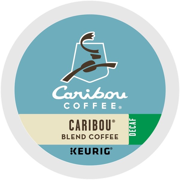 Caribou Coffee Caribou Blend Decaf single serve pods for Keurig K-Cup brewers, 24 Count (Pack of 2)