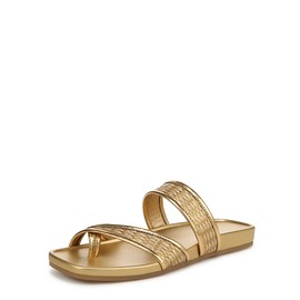 Franco Sarto Womens Estella Slide Sandal Gold 9.5 M