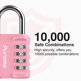 Puroma 2 Pack Combination Lock for Locker 4 Digit Outdoor Waterproof Padlock for School, Gym, Sports, Fence, Toolbox, Gate, Case, Outdoor, Hasp Storage (Rose Pink)