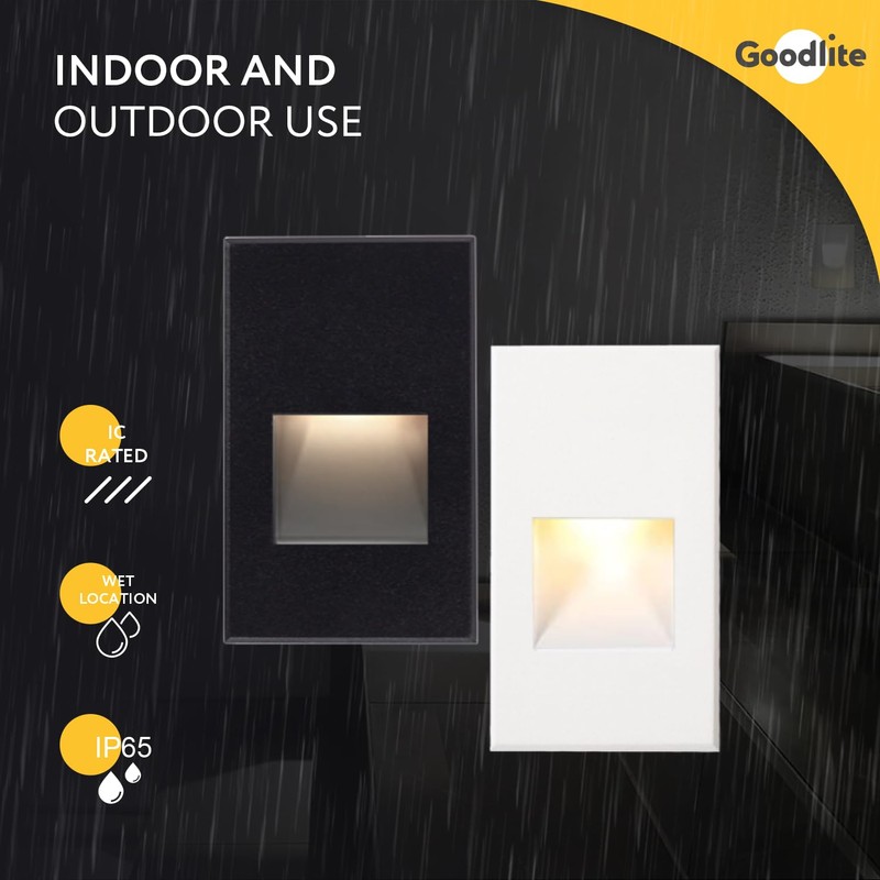 Goodlite Vertical LED Indoor Outdoor Step Light, 3w 125lm, 120v,