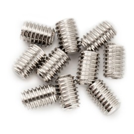 Musiclily Pro Metric M4x6mm Stainless Steel Hex Socket Set Screws Flat Point for Electric Guitar Bass Control Knobs, Nickel (Set of 10)