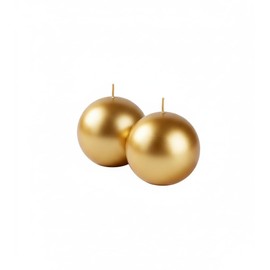 Cereria di Giorgio - 12 Candele Sfera - Diametro 4.5 cm - Colore Oro - Durata 5 Ore