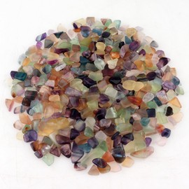1LB Crushed Fluorite Natural Quartz Crystal Bulk Polished Irregular Shaped Vase Filler Aquarium Fish Tank Decorative Stones Succulent Rocks