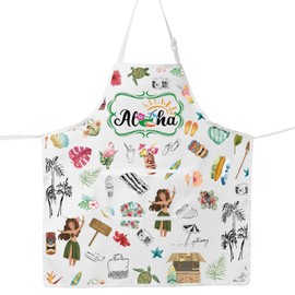 G2TUP Hawaii Kitchen Apron Hawaiian Cooking Apron Hawaii Souvenirs Apron Hawaii Aloha Gifts Hawaiian Style Apron (Aloha CA)
