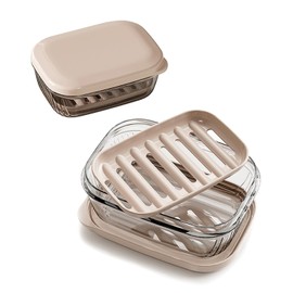 Soap Dish Holder with Lid, Leakproof and Waterproof Travel Soap Case with Drainage, Portable Sealed Shower Soap Box, Perfect for Bathroom Shower, Travel, Camp, Gym, Outdoor