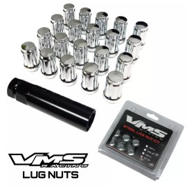 VMS Racing 20 VMS Racing 12X1.5 Drag Wheels Chrome Spline Close End Lug Nuts Forged Steel