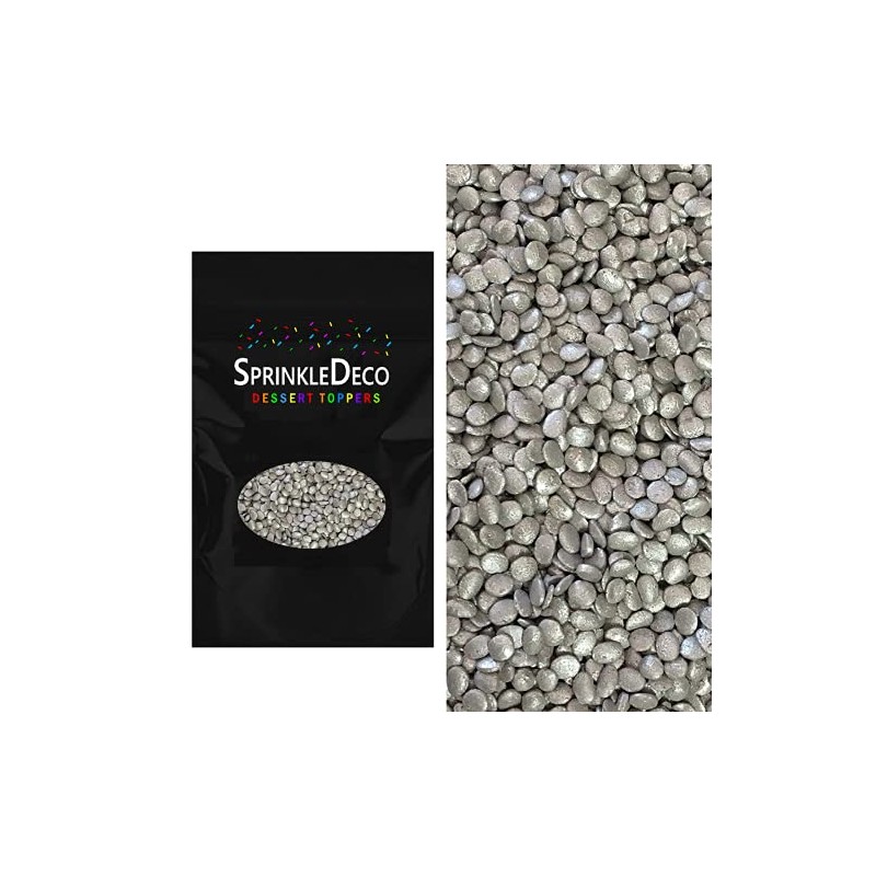 Silver Sequin Confetti Sprinkles for Cakes and Cupcakes 4 oz