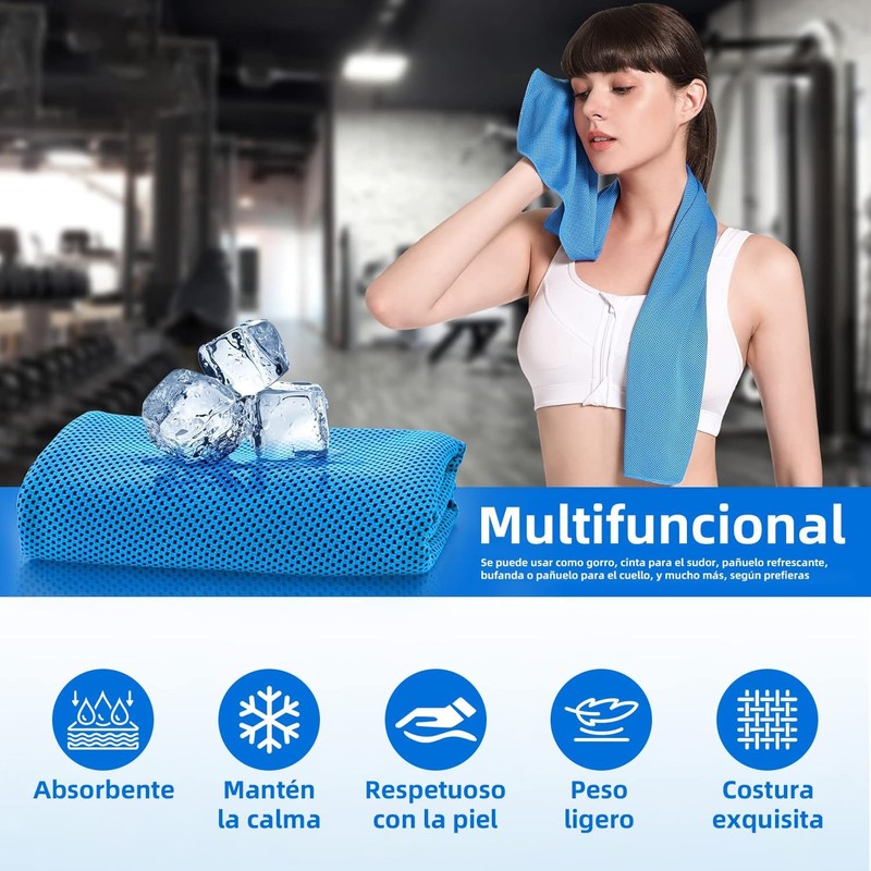10 Pzs Toallas de Microfibra 90x30 cm para Gym y