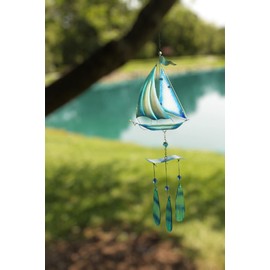 Red Carpet Studios Windchimes Outdoor Garden Gift Wind Chime, 28-Inches, Sailboat