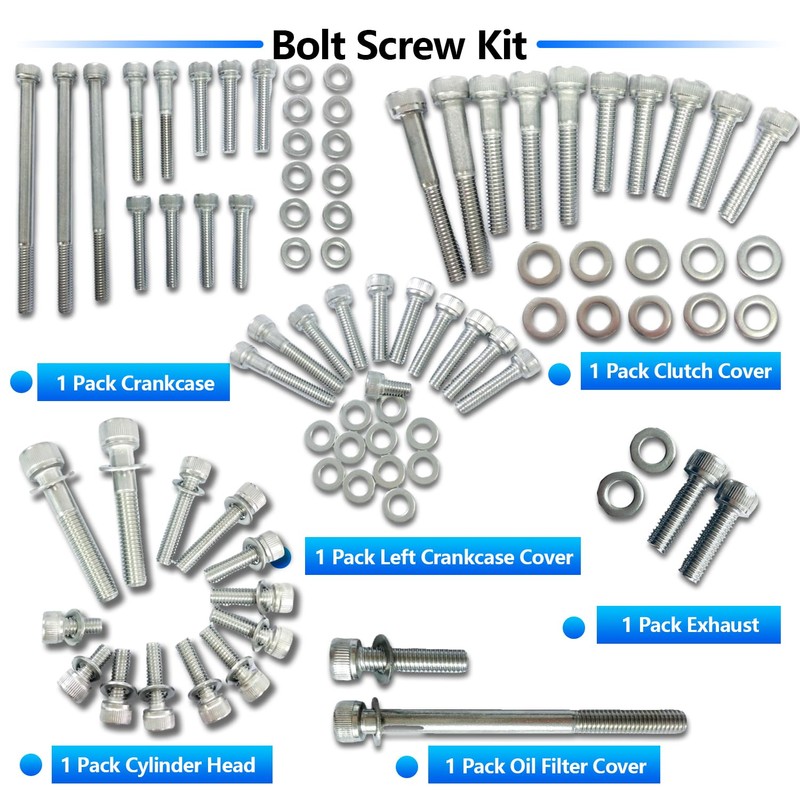 BIGLKNM 100pcs Bolt Kit Compatible with Yamaha TW200 XT200 1987-2024,