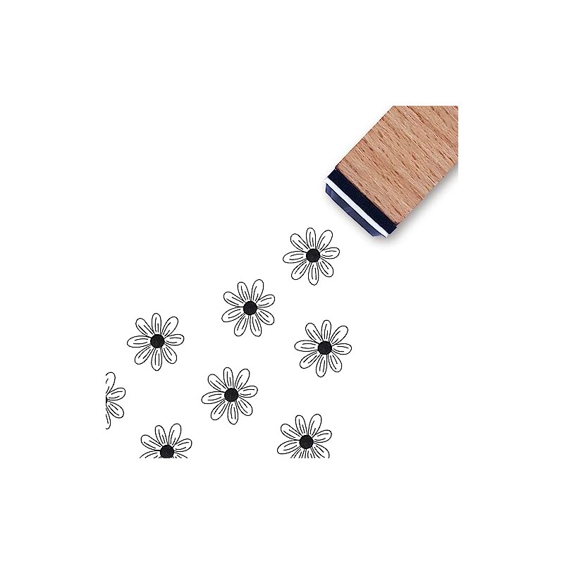 Daisy Flower Rubber Stamp, 3/5 Inch Small Mini Stamp for