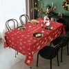 Yrendenge Christmas Tablecloth Red Shiny Snowflake Reindeer Stars Tablecloth Washable