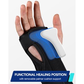 Fitomo Carpal Tunnel Wrist Brace Night Support with Splints and Removable Resting Pad, Adjustable Wrist Support Wrap for Sleeping Tendonitis Arthritis Sprained Wrist, Carpal Tunnel Brace Both Hands