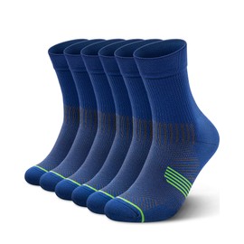PAPLUS Compression Running Sock for Men and Women 3 Pairs, Cushioned Athletic Crew Socks with Arch Support