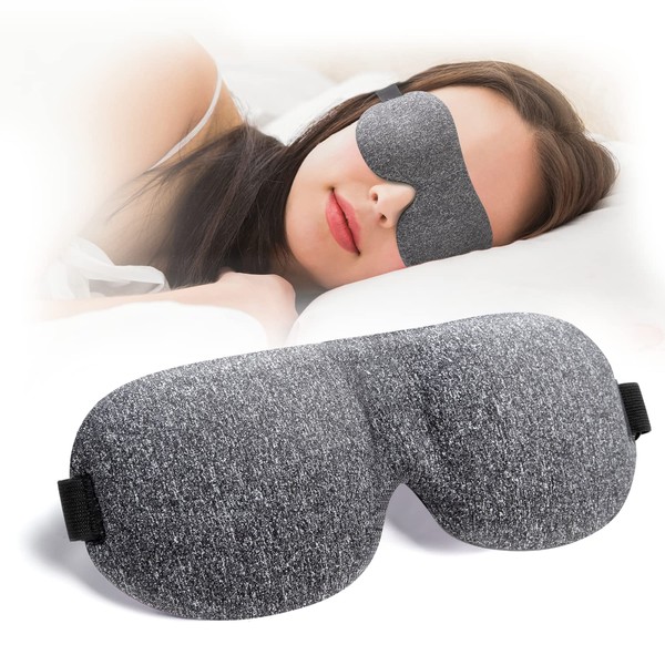 Sleep Mask for Back and Side Sleeper, 100% Block Out Light, Eye Mask Sleeping of 3D Night Blindfold, Ultralight Travel Eye Cover