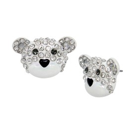 Betsey Johnson Womens Bear Stud Earrings