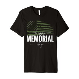 Happy Memorial Day Shirt USA Flag American Patriotic Premium T-Shirt