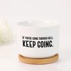 DecStic If You're Going Through Hell, Planter Ceramic Bible Verse