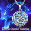 PELOVNY Dragon Necklace 925 Sterling Silver Turquoise Pendant Seven Chakra