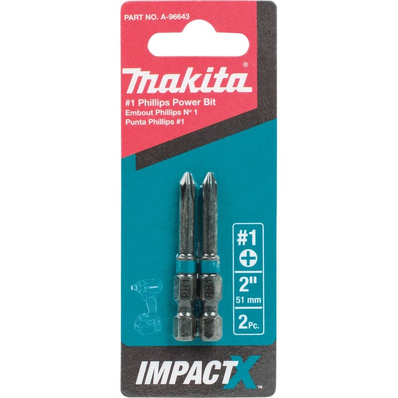 Makita A-96643 Impactx 1 Phillips 2″ Power Bit, 2 Pack