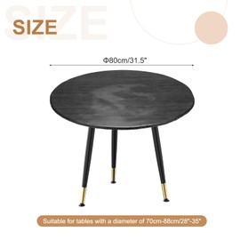 sourcing map Round Table Cover, Round Fitted Tablecloth with Elastic Edge Picnic Table Cloth for Patio Dining Camping Outdoor Fits 28"-35", Black