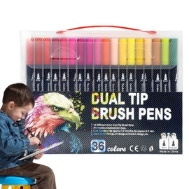 Acrylic Paint Markers - Acrylic Paint Pens | Waterproof Art Pens Set | Colorful Double Tipped Fabric Paint | Portable Marker Pens for Wooden, Canvas, Stone, Rock, Glass, Ceramic