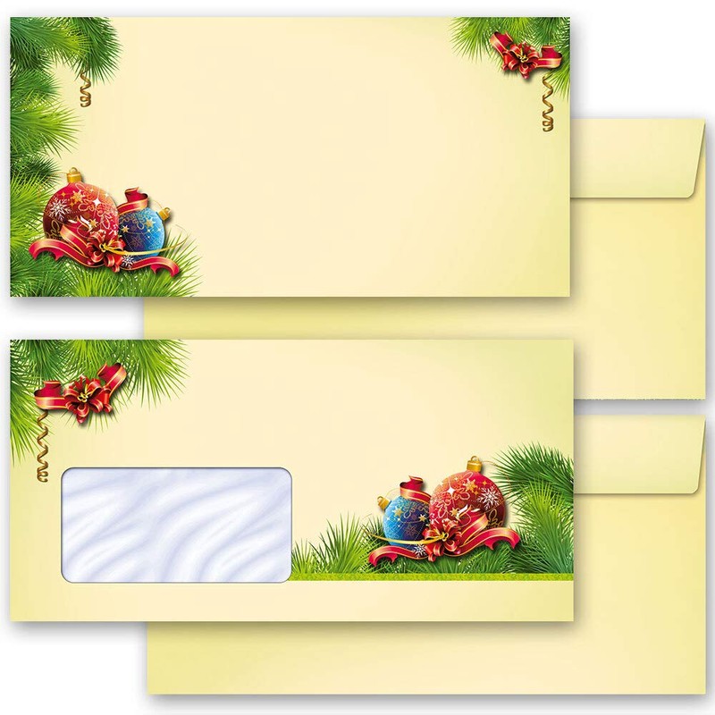 Envelopes Christmas Decoration Pack of 50 Envelopes (Without Window) DIN