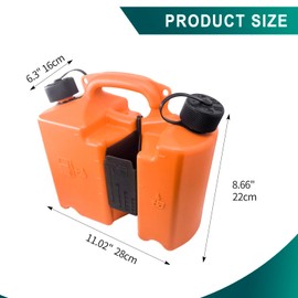 Fuel Container with Spill Proof Smart Control Spout with Bonus Spout Extender, Fuel Can 5 L + 2.5 L Oil 0000 881 0113 With Two tool carriers for Shtil Chainsaw – Orange