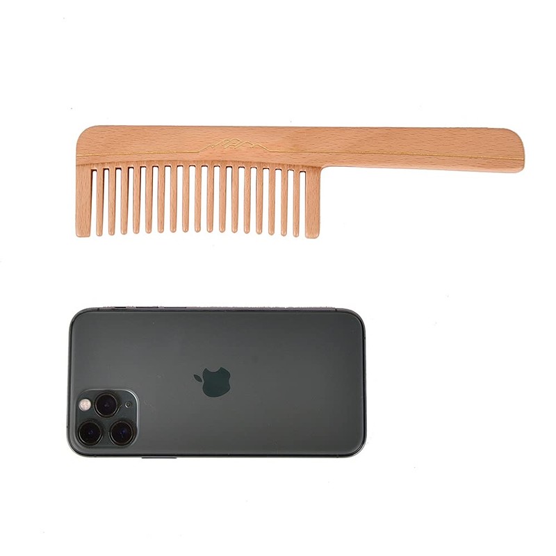TAN MUJIANG Wood Hair Comb FSC Certified Beech Wood Wide