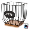 BTBHIHO Square Coffee Capsule Holder with Lid, Black Metal &