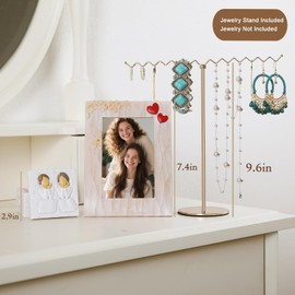 Best Friends Sisters Friendship Gift Box Birthday Valentines Wedding Christmas Gifts for Woman Girlfriend Bestie Sculpted Hand-Painted Keepsake Box with Lid(Frame Plus Jewelry Stand for Free )