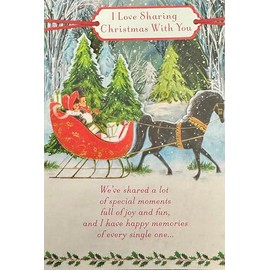 I Love Sharing Christmas With You Romantic Greeting Card (Husband Wife Boyfriend Girlfriend Fiance)