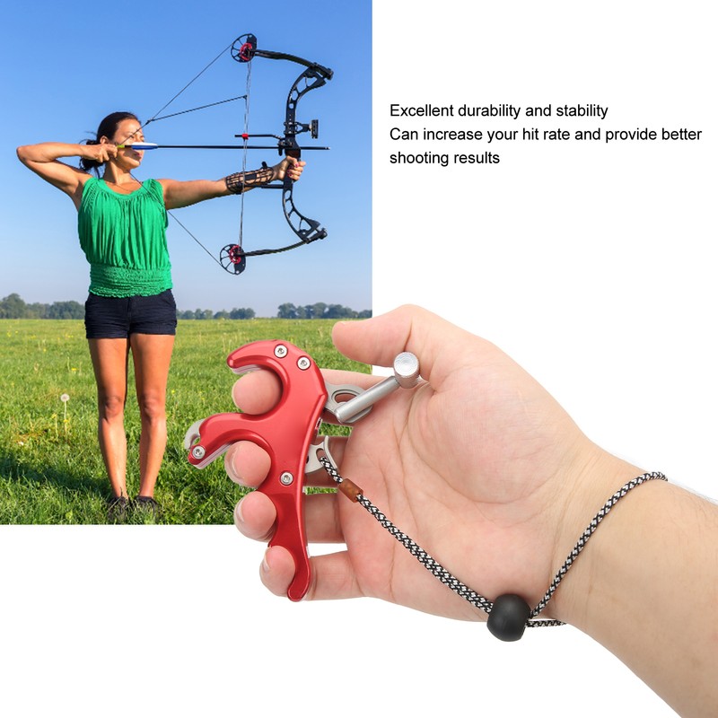 4 Finger Archery Release Aid Grip Aluminum Alloy Compound Bow
