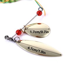 Fishing Spinner Baits Lures Hard Nickel Spoon Skirt Jig Lure Kit for Bass Pike Fishing Trout Bass Salmon Pike, Pack of 1