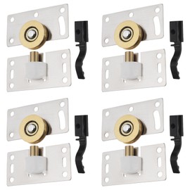 EMSea 4 Sets Sliding Door Wheels Rollers Stainless Steel Sliding Track Wheel Sliding Door Fittings for Wardrobes Cabinets Windows Furniture Hardware