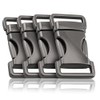 Ganzoo Metal Buckle Click Clasp with Spring Clasp, Titanium, Set