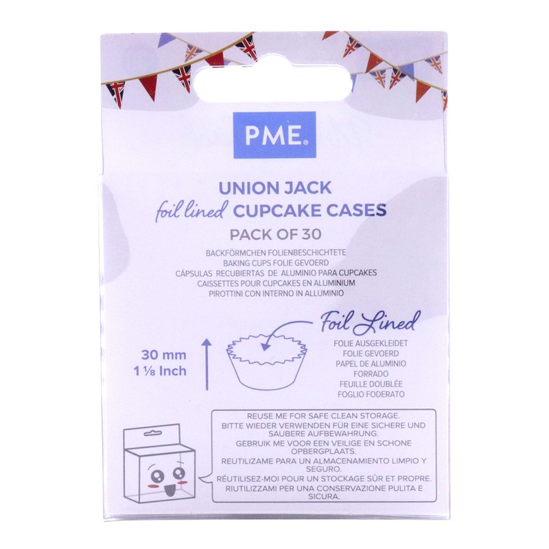 PME Union Jack foil-Lined Cupcake Cases, Pack of 30