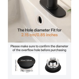 BWE Sink Basin Trim Overflow Ring Cover Black Bathroom Vessel Vanity Basin Bath Sink Brass Insert in Hole Round Caps Double