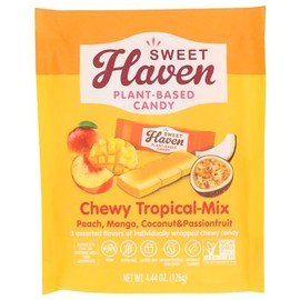 Sweet Haven Plant-Based Candy, Chewy Tropical-Mix, Naturally Flavored, Vegan Friendly, Gluten Free & Non-GMO, 4.44 Ounce (Pack of 6)