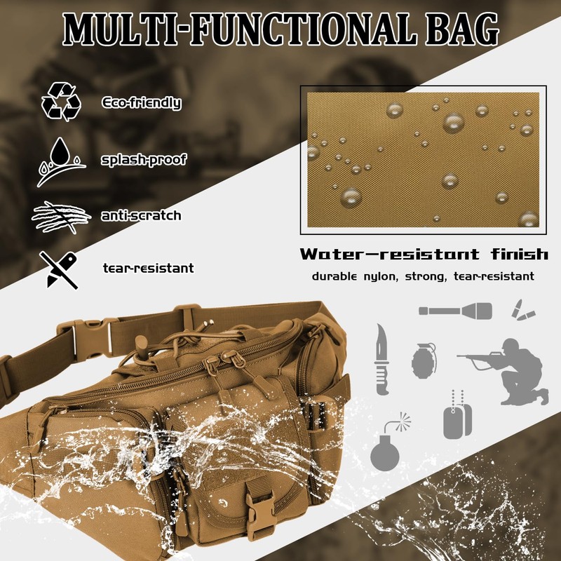 Taeku Tactical Fanny Pack, Military Waist Bag Utility Hip Pack