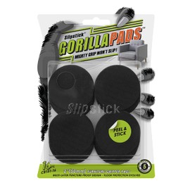 Slipstick GorillaPads Non Slip Furniture Pads/Gripper Feet Floor Protectors (Set of 16) Premium 2 Inch Round Self Adhesive Rubber Stoppers for Furniture Legs